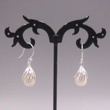 Silver 925 Drop Earrings with Natural Pearl Ball Hook Gift