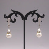 Real Silver 925 Drop Earrings Mother of Pearl Bohemian Zircon Shine