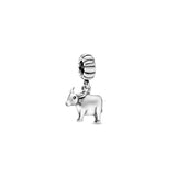 Real Silver 925 Zodiac Dragon Charm Bead Pendant for DIY Jewelry Making