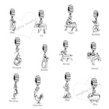 Real Silver 925 Zodiac Dragon Charm Bead Pendant for DIY Jewelry Making