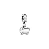 Real Silver 925 Zodiac Dragon Charm Bead Pendant for DIY Jewelry Making