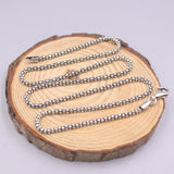 Real Silver 925 Necklace Men Popcorn Chain 2mmW Retro Silver Jewelry Chain 45cmL