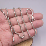 Real Silver 925 Necklace Men Popcorn Chain 2mmW Retro Silver Jewelry Chain 45cmL