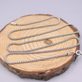Real Silver 925 Popcorn Chain Necklace 1.8mmW Retro Jewelry Chain 50cmL
