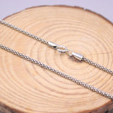 Real Silver 925 Popcorn Chain Necklace 1.8mmW Retro Jewelry Chain 50cmL