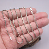 Real Silver 925 Necklace Square Wheat Chain 1.8mmW 55cmL