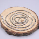 Real Silver 925 Necklace Square Wheat Chain 1.8mmW 55cmL
