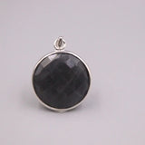 Real Silver 925 Pendant Dark Crystal For Women Wheat Chain Gift