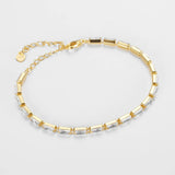 925 Silver Rectangle Tennis Bracelet Women Wedding Zircon Fine Jewelry