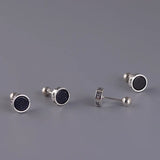 S925 Sterling Silver Round Stud Earrings Unisex Jewelry Gift