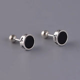 S925 Sterling Silver Round Stud Earrings Unisex Jewelry Gift