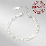 Real Silver Bracelet for Women 925 Sterling Silver Wedding Bride Jewelry