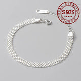 Real Silver Bracelet for Women 925 Sterling Silver Wedding Bride Jewelry
