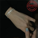 Real Silver Bracelet for Women 925 Sterling Silver Wedding Bride Jewelry