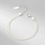 Real Silver Bracelet for Women 925 Sterling Silver Wedding Bride Jewelry
