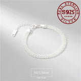 Real Silver Bracelet for Women 925 Sterling Silver Wedding Bride Jewelry