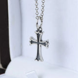 Vintage Small Cross Pendant S925 Sterling Silver Retro Cross Chain Pendants