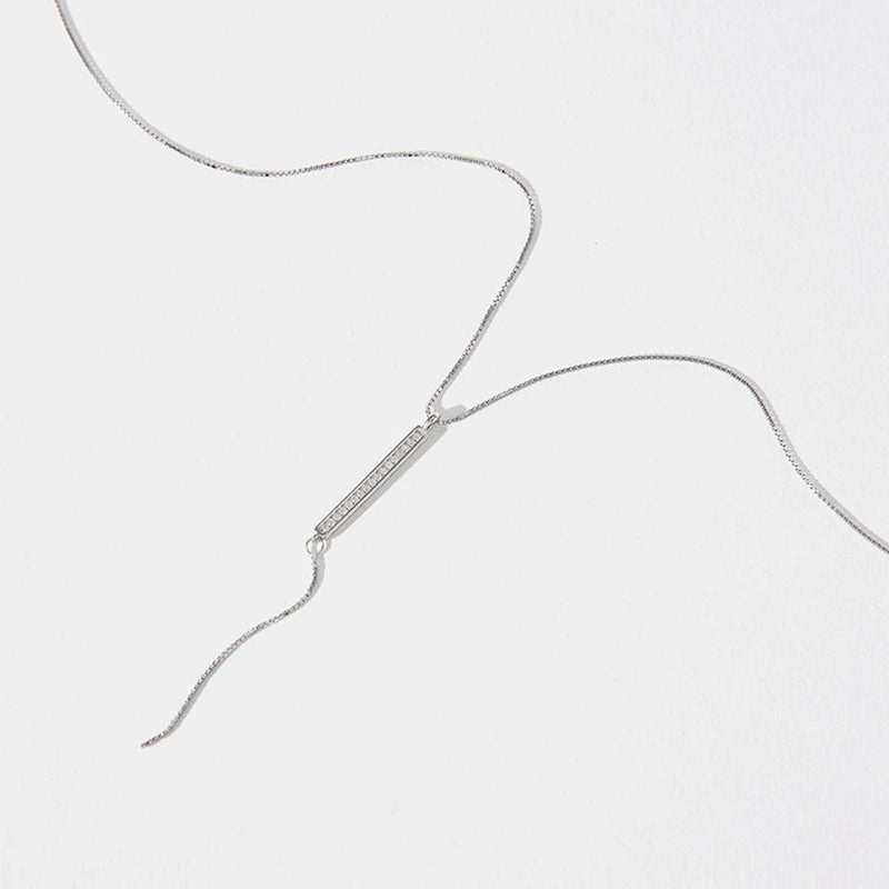 Silver Geometric Tassel Choker Necklace For Women Minimalist Fine Jewelry