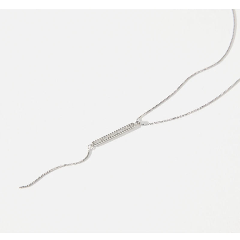 Silver Geometric Tassel Choker Necklace For Women Minimalist Fine Jewelry