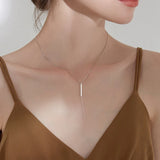 Silver Geometric Tassel Choker Necklace For Women Minimalist Fine Jewelry