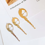 Silver Plated Woman Face Pendant Earring Charms