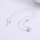 925 Silver Pendant Choker Bling CZ Lock Fine Jewelry