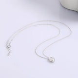 925 Silver Pendant Necklace Oval CZ Choker