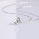 925 Silver Pendant Necklace Oval CZ Choker