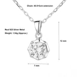 925 Silver Pendant Necklace with Cubic Zirconia for Young Girls