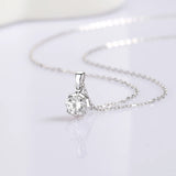 925 Silver Pendant Necklace with Cubic Zirconia for Young Girls