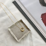 Silver Circle Necklace 925 Chain Geometric Round Jewelry