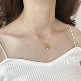 Silver Circle Necklace 925 Chain Geometric Round Jewelry