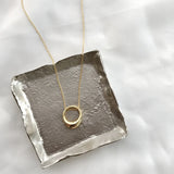 Silver Circle Necklace 925 Chain Geometric Round Jewelry