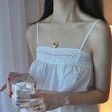 Silver Circle Necklace 925 Chain Geometric Round Jewelry
