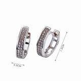 Real Silver Small Hoop Earring Pave Zircon Circle Fine Jewelry
