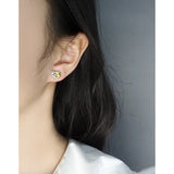 100% Sterling Silver S925 Female Niche Love Earrings Texture
