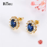 925 Silver Zircon Earrings Wedding Anniversary Jewelry