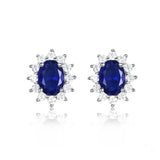 925 Silver Zircon Earrings Wedding Anniversary Jewelry