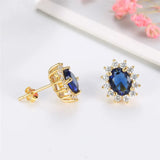 925 Silver Zircon Earrings Wedding Anniversary Jewelry