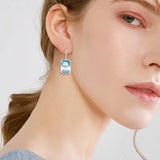 Gemstone Aquamarine 925 Silver Earrings For Women