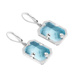 Gemstone Aquamarine 925 Silver Earrings For Women