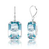 Gemstone Aquamarine 925 Silver Earrings For Women