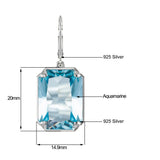 Gemstone Aquamarine 925 Silver Earrings For Women