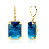 Gemstone Aquamarine 925 Silver Earrings For Women