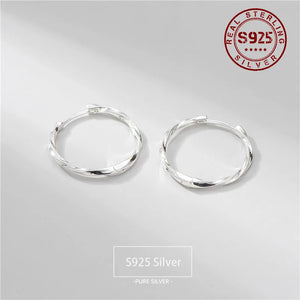 925 Silver Plated Hoop Earrings Bride Wedding Jewelry