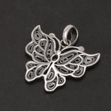 Sterling Silver 925 Butterfly Pendant Necklace Vintage Jewelry