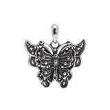 Sterling Silver 925 Butterfly Pendant Necklace Vintage Jewelry