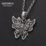 Sterling Silver 925 Butterfly Pendant Necklace Vintage Jewelry