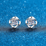 Sterling Silver Diamond Earrings 1ct VVS1 Lab Moissanite Studs