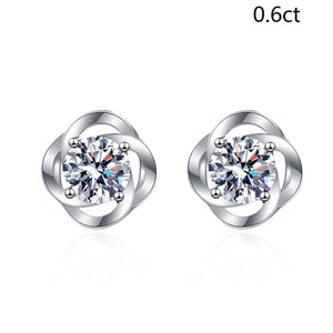 Sterling Silver Diamond Earrings 1ct VVS1 Lab Moissanite Studs